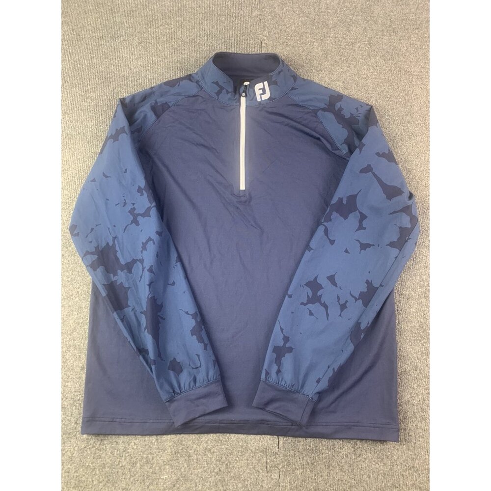 FJ Foot Joy Mens 1/4 Zip Long Sleeve Golf Pullover Sweatshirt Size M Blue